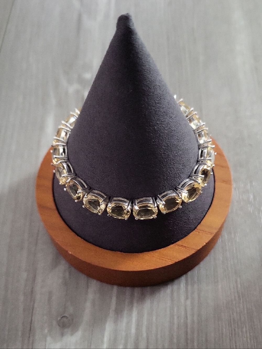 Sterling Silver (925) Genuine Citrine 6x8mm Gemstone Women's Bracelet